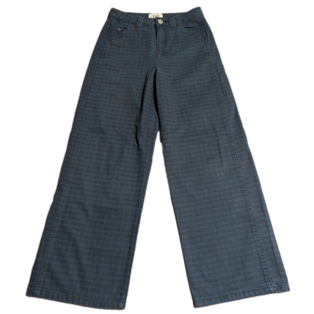 BDG Urban Outfitters Jeans Womens 24W Blue Plaid Wide Leg Baggy Embroidered